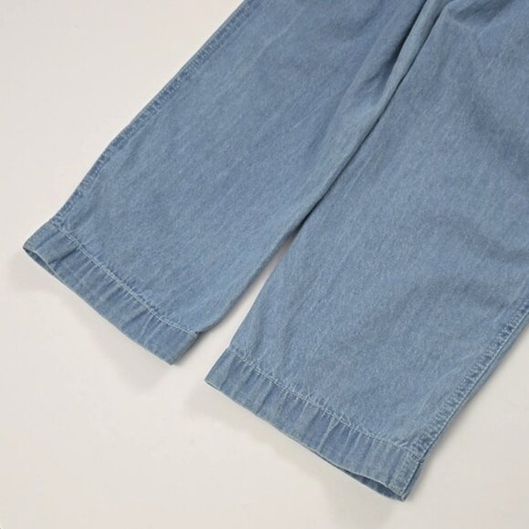 Japna Women's Light Wash Blue Denim Denim Jumpsuit Elastic Back Pockets Size S - Picture 9 of 12